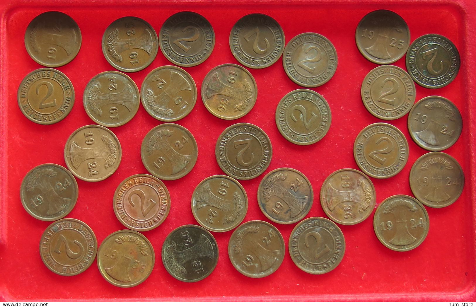 COLLECTION LOT GERMANY WEIMAR 2 PFENNIG 30PC 100G #xx40 1323 - Collezioni