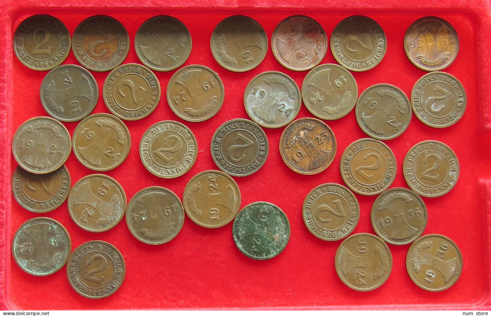 COLLECTION LOT GERMANY WEIMAR 2 PFENNIG 30PC 100G #xx40 1321 - Sammlungen