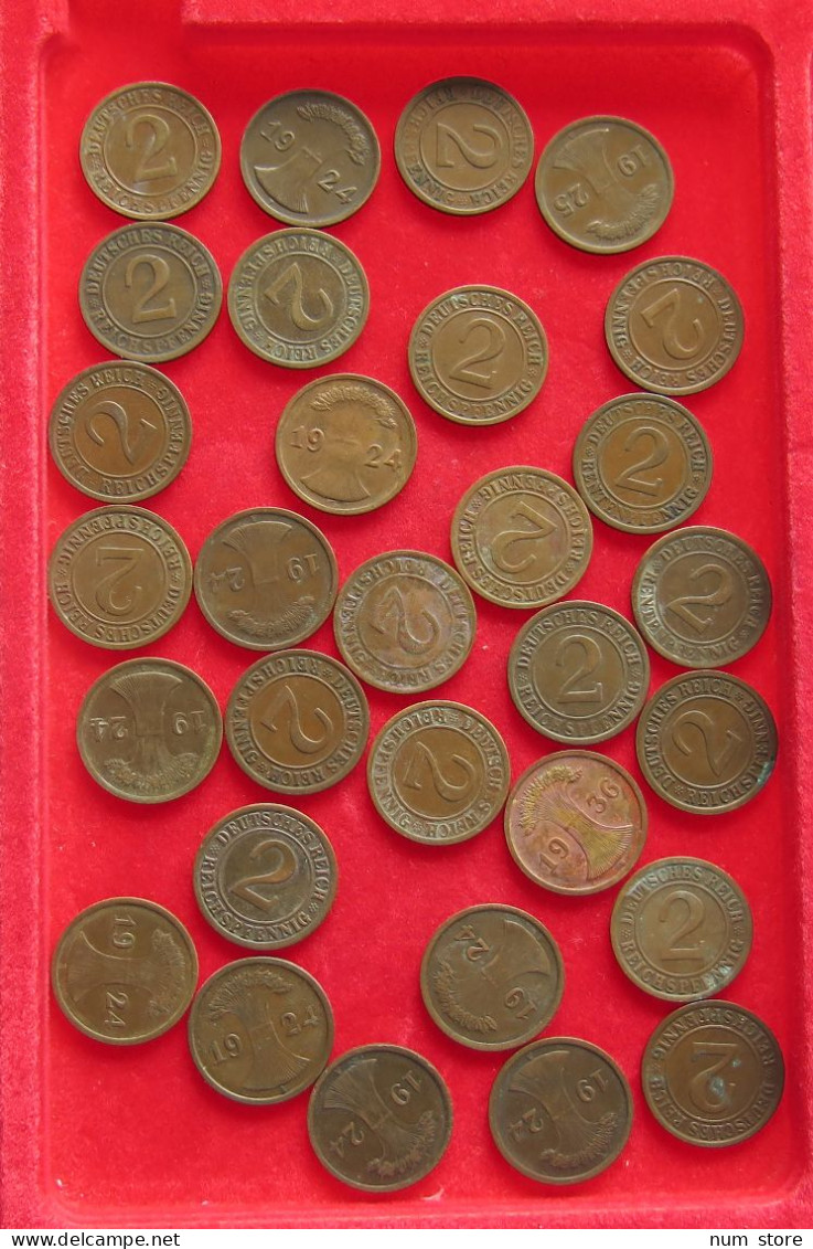 COLLECTION LOT GERMANY WEIMAR 2 PFENNIG 30PC 100G #xx40 1314 - Verzamelingen