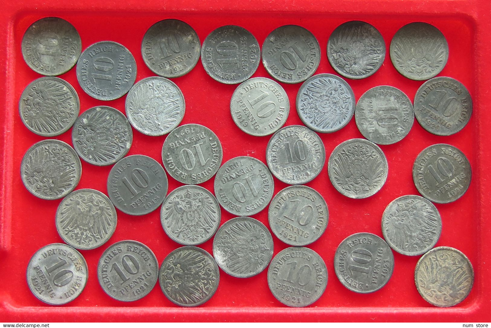 COLLECTION LOT GERMANY WEIMAR 10 PFENNIG ZINC 32PC 100G #xx40 1343 - Collezioni