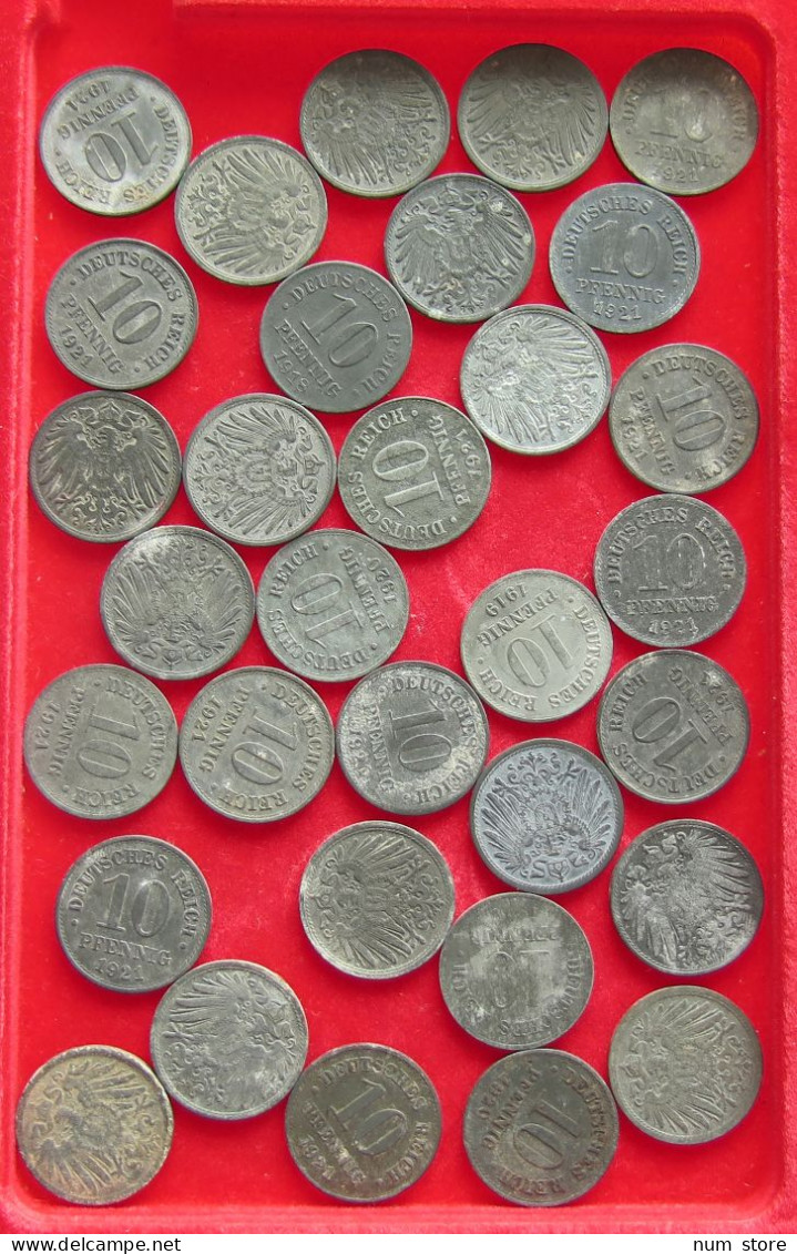 COLLECTION LOT GERMANY WEIMAR 10 PFENNIG ZINC 32PC 100G #xx40 1343 - Collezioni