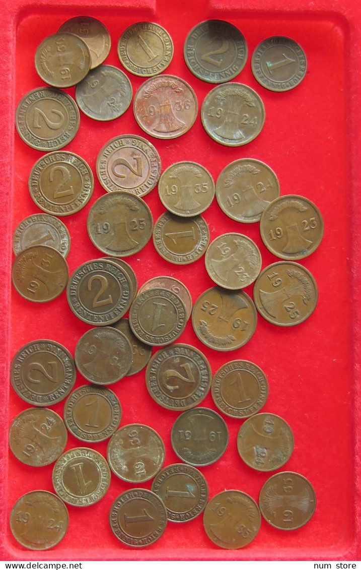 COLLECTION LOT GERMANY WEIMAR 1 2 PFENNIG RENTEN REICH 30PC 100G #xx40 1313 - Collezioni