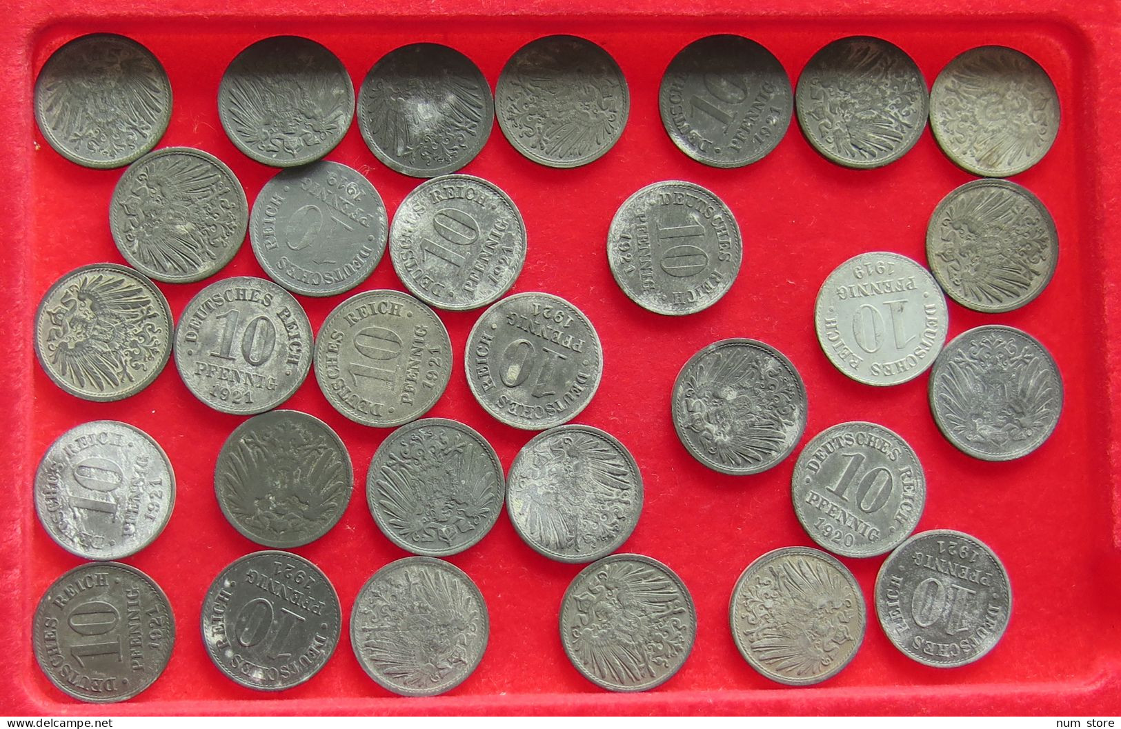 COLLECTION LOT GERMANY EMPIRE 10 PFENNIG 30PC 96G #xx40 1312 - Collections