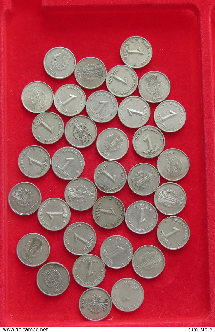 COLLECTION LOT GERMANY DDR PFENNIG 34PC 26G #xx40 1692 - Collections