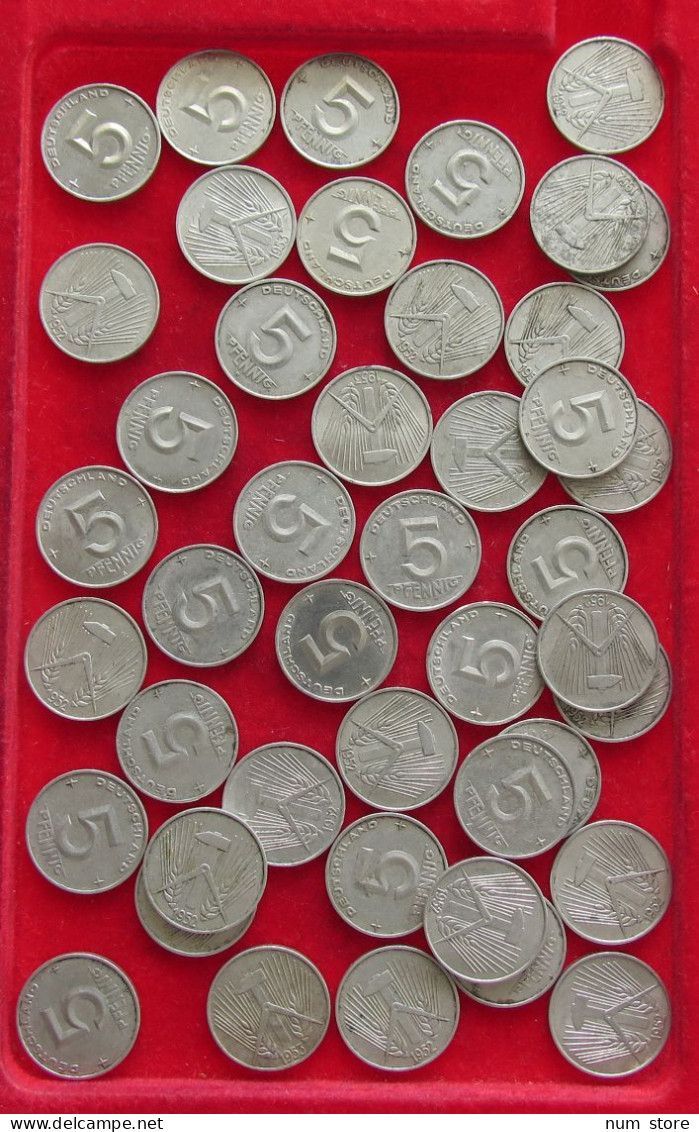 COLLECTION LOT GERMANY DDR 5 PFENNIG 44PC 49G #xx40 1703 - Colecciones