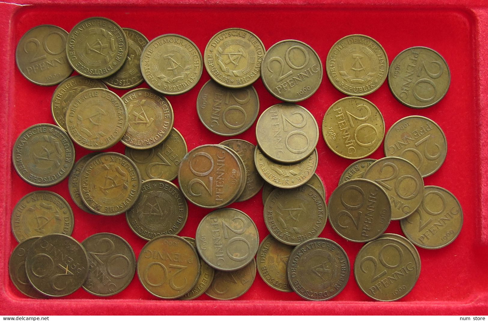 COLLECTION LOT GERMANY DDR 20 PFENNIG 43PC 233G #xx40 1667 - Collections