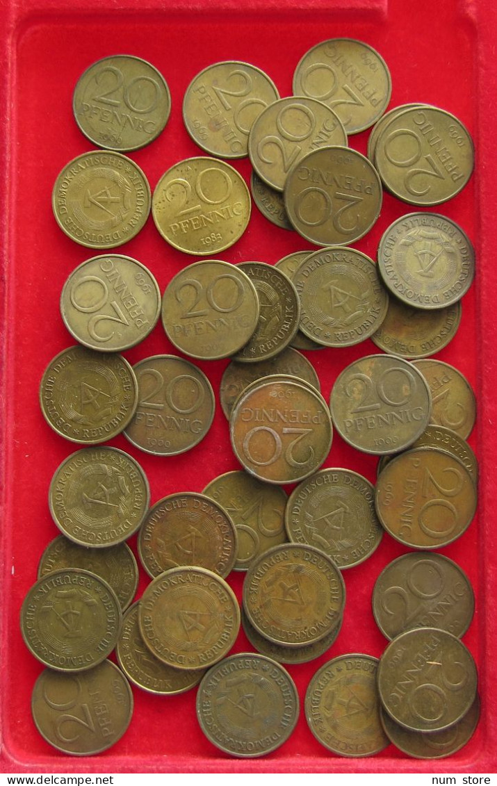 COLLECTION LOT GERMANY DDR 20 PFENNIG 43PC 233G #xx40 1667 - Collections