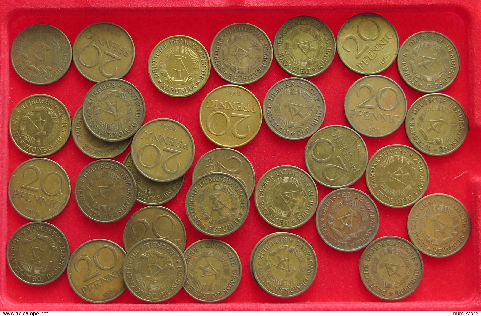 COLLECTION LOT GERMANY DDR 20 PFENNIG 33PC 178G #xx40 1672 - Collections