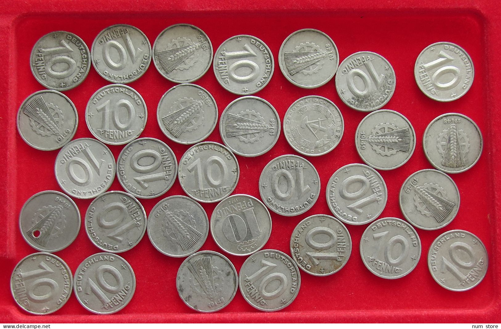 COLLECTION LOT GERMANY DDR 10 PFENNIG 31PC 47G #xx40 1698 - Collections