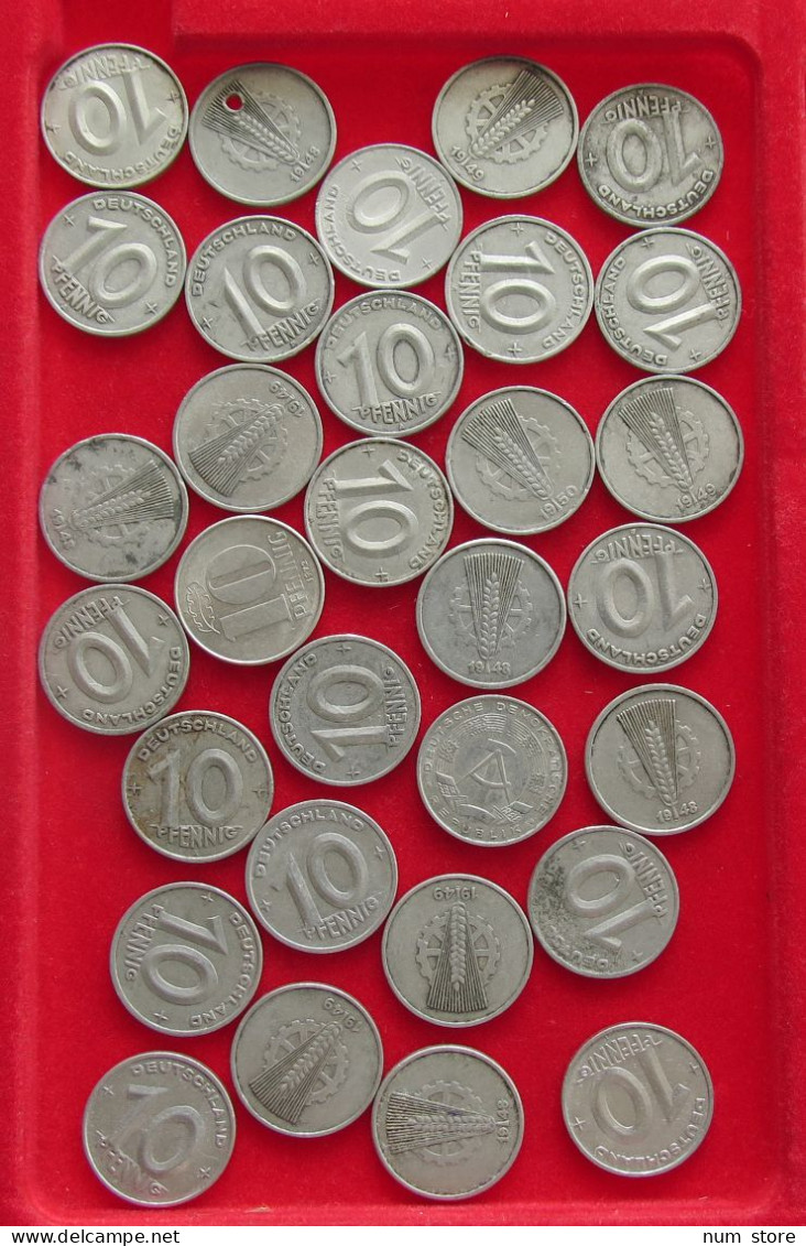 COLLECTION LOT GERMANY DDR 10 PFENNIG 31PC 47G #xx40 1698 - Sammlungen