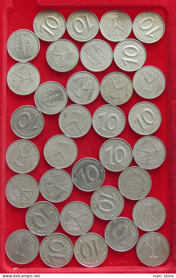 COLLECTION LOT GERMANY DDR 10 PFENNIG 34PC 51G #xx40 1704 - Sammlungen