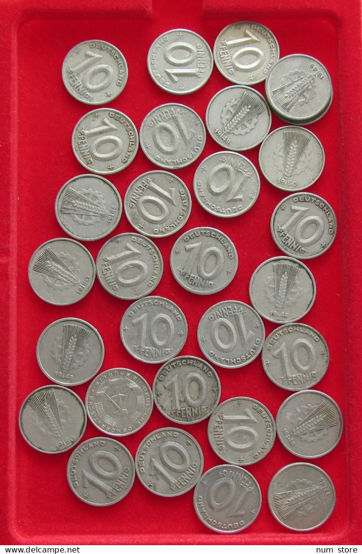 COLLECTION LOT GERMANY DDR 10 PFENNIG 30PC 45G #xx40 1696 - Collections