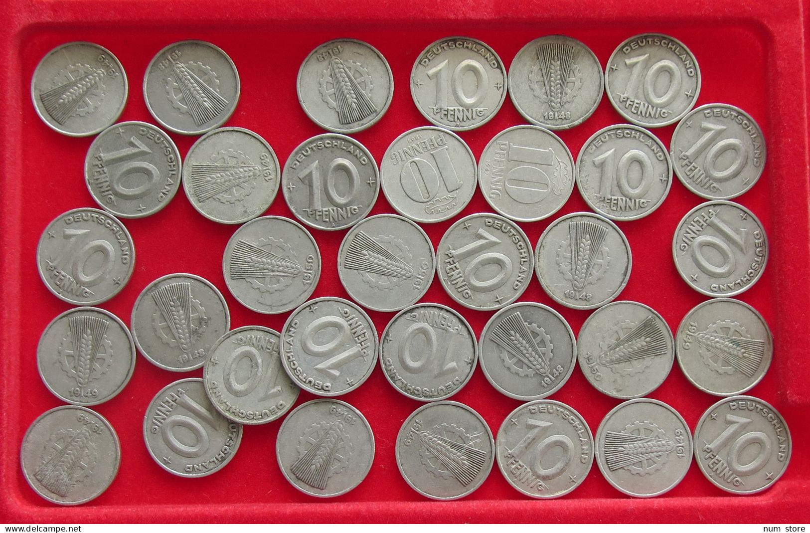 COLLECTION LOT GERMANY DDR 10 PFENNIG 34PC 51G #xx40 1697 - Collections