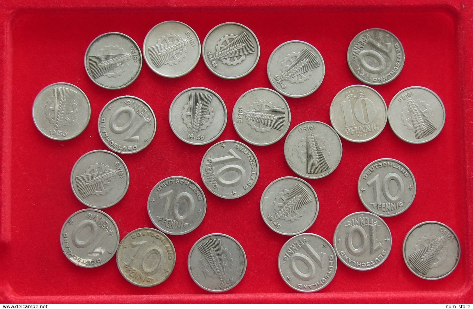 COLLECTION LOT GERMANY DDR 10 PFENNIG 23PC 35G #xx40 1695 - Collezioni