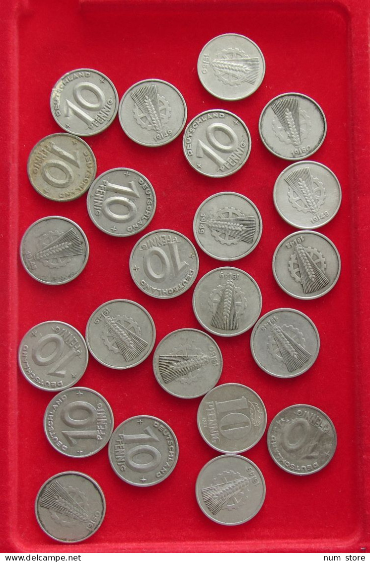 COLLECTION LOT GERMANY DDR 10 PFENNIG 23PC 35G #xx40 1695 - Collections