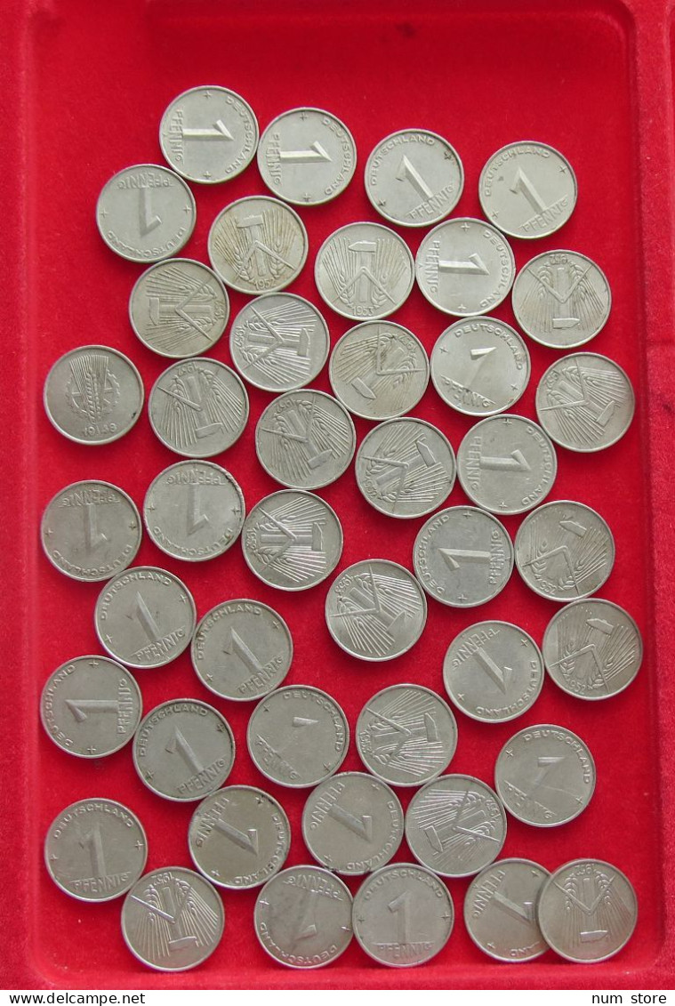 COLLECTION LOT GERMANY DDR 1 PFENNIG 43PC 33G #xx40 1701 - Verzamelingen