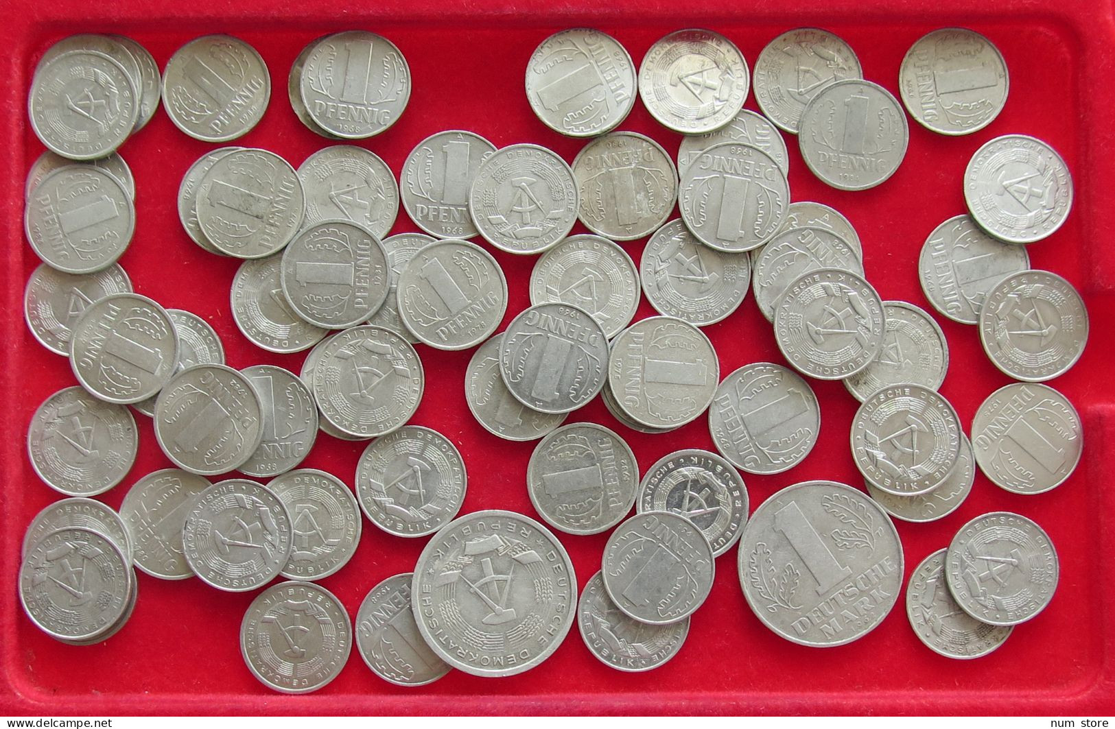 COLLECTION LOT GERMANY DDR 1 PFENNIG 68PC 53G #xx40 1708 - Colecciones