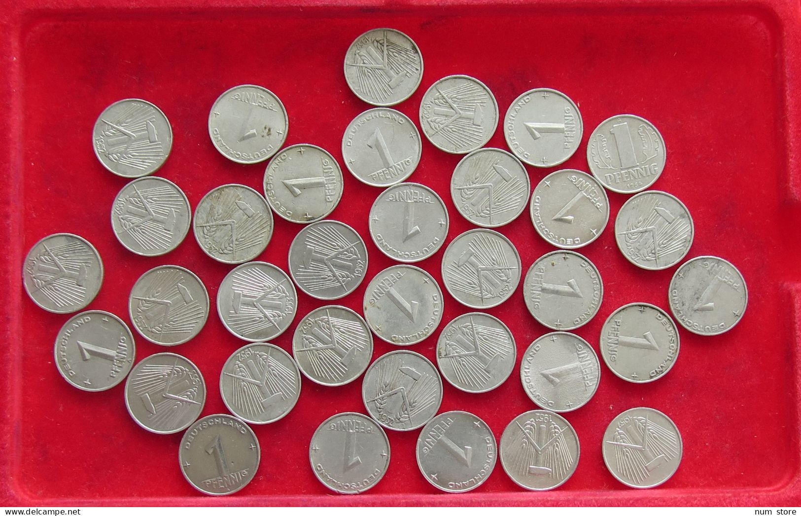 COLLECTION LOT GERMANY DDR 1 PFENNIG 35PC 27G #xx40 1702 - Colecciones