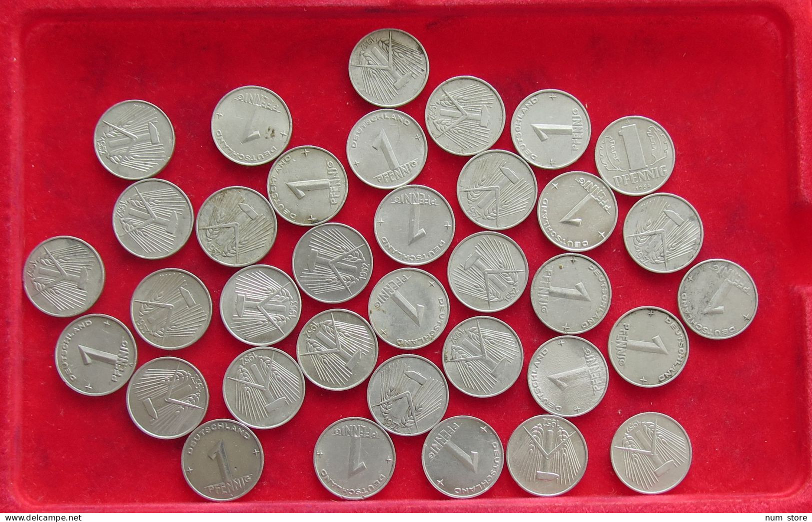 COLLECTION LOT GERMANY DDR 1 PFENNIG 35PC 27G #xx40 1702 - Collezioni