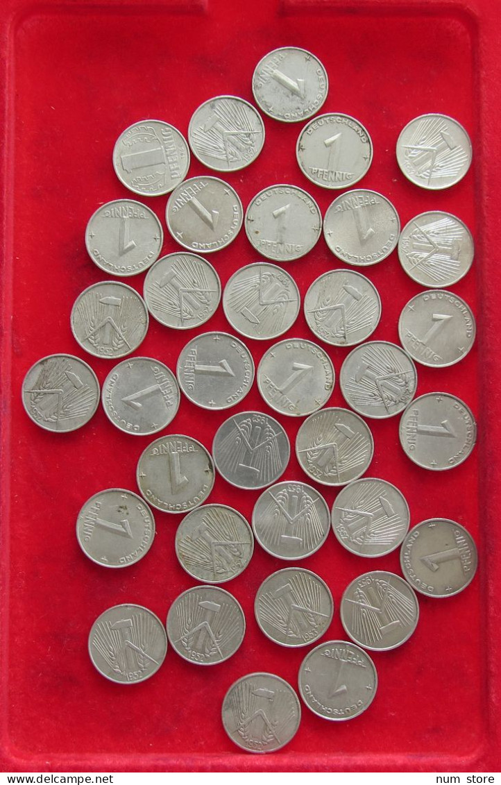 COLLECTION LOT GERMANY DDR 1 PFENNIG 35PC 27G #xx40 1702 - Verzamelingen