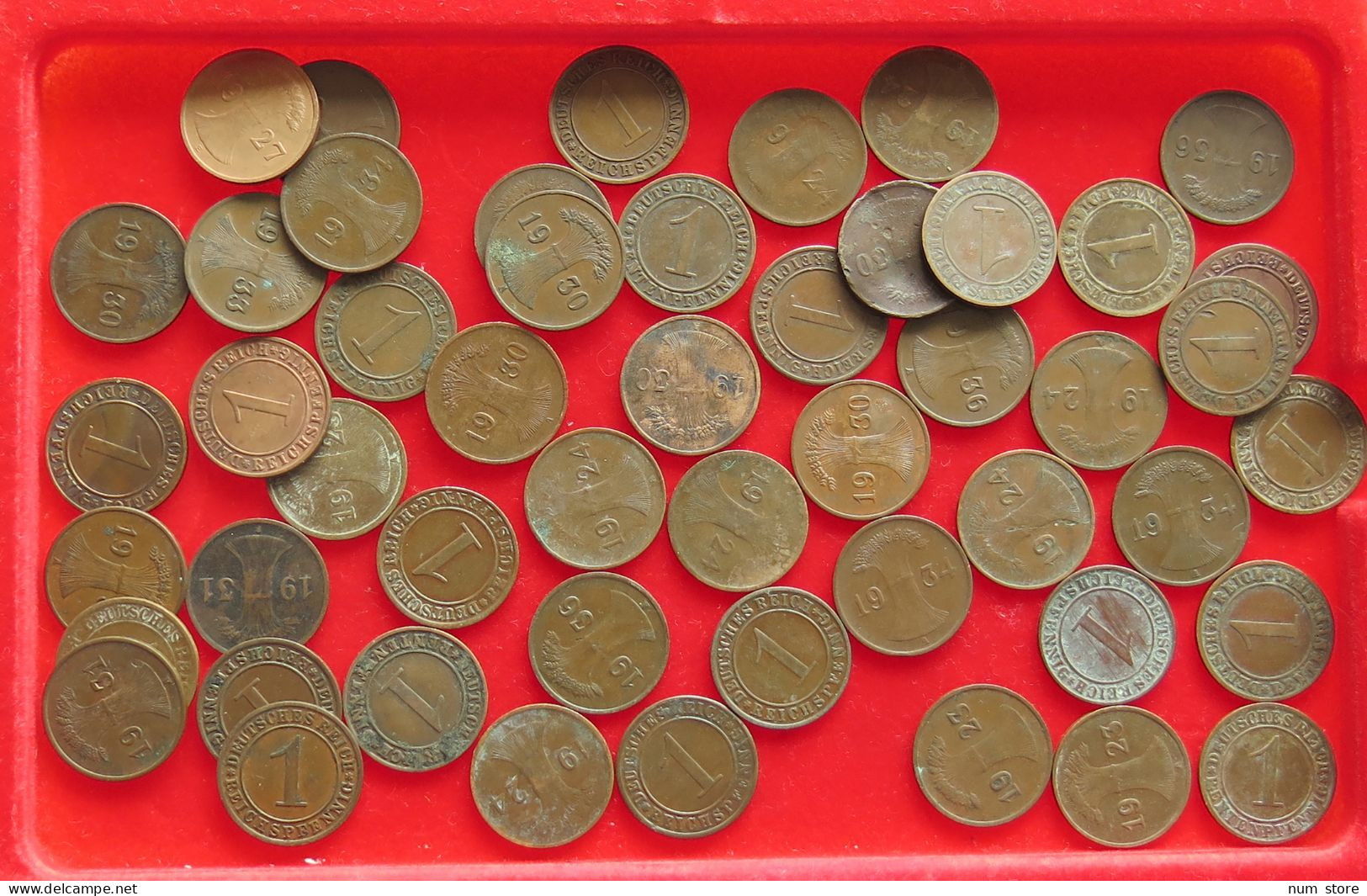 COLLECTION LOT GERMANY BRD 2 PFENNIG UP TO 1968 30PC 100G #xx40 1281 - Colecciones