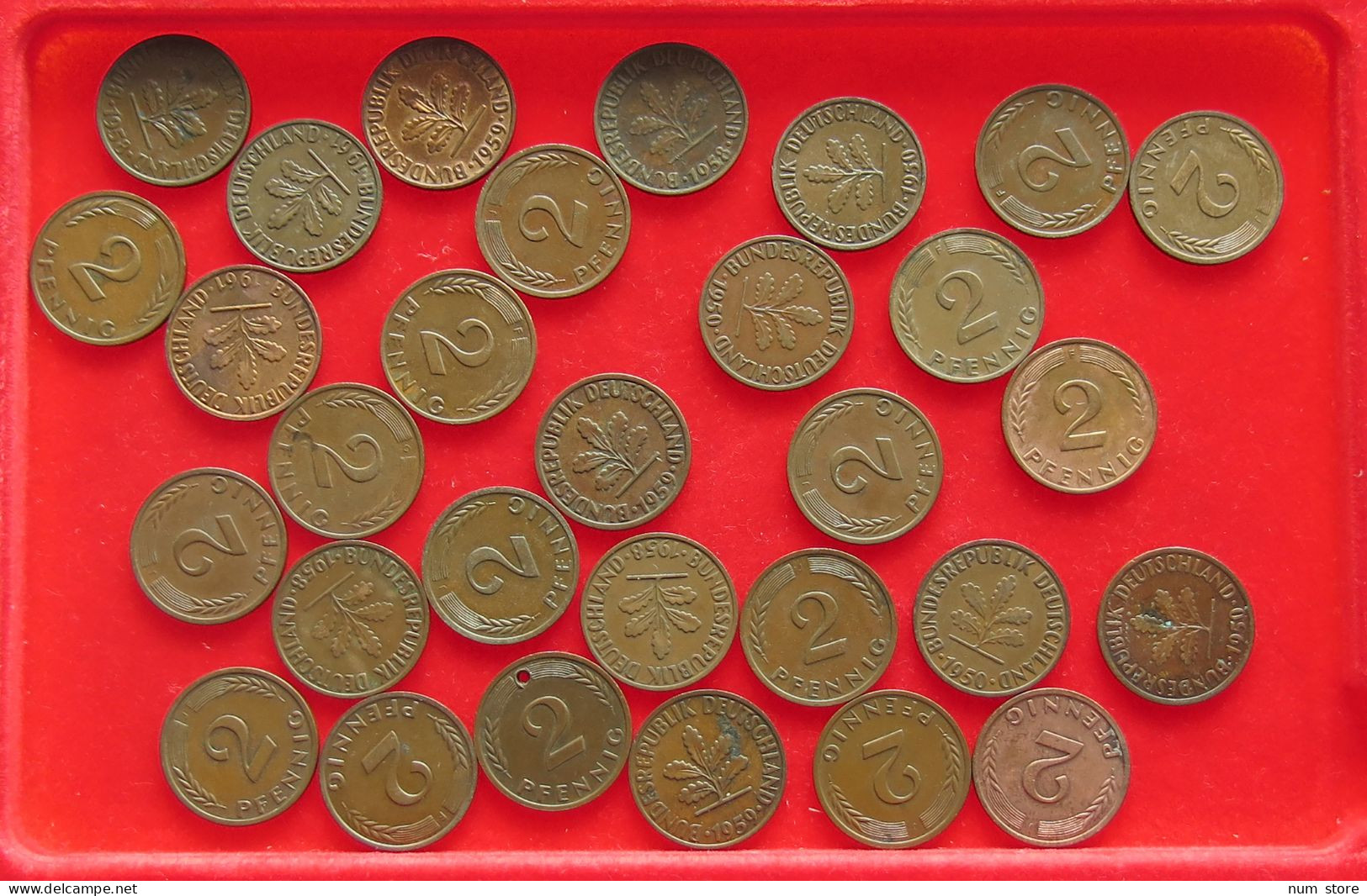 COLLECTION LOT GERMANY BRD 2 PFENNIG UP TO 1962 30PC 98G #xx40 1211 - Collezioni