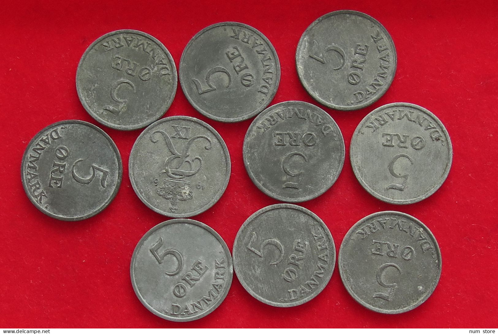 COLLECTION LOT DENMARK 5 ÖRE 10PC 65G #xx40 1653 - Denmark