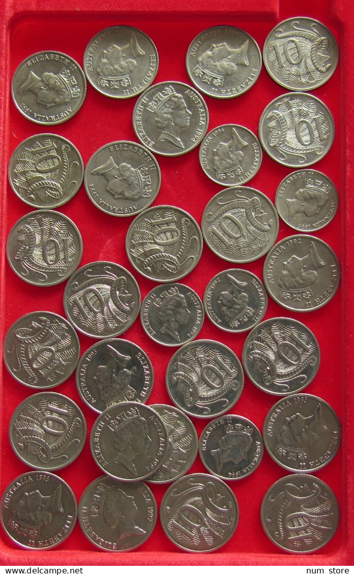 COLLECTION LOT AUSTRALIA 5 10 CENTS 30PC 155G #xx40 1625 - Collezioni