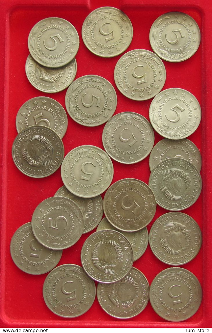 COLLECTION LOT YUGOSLAVIA 5 DINARA 23PC 155G #xx40 1654 - Joegoslavië