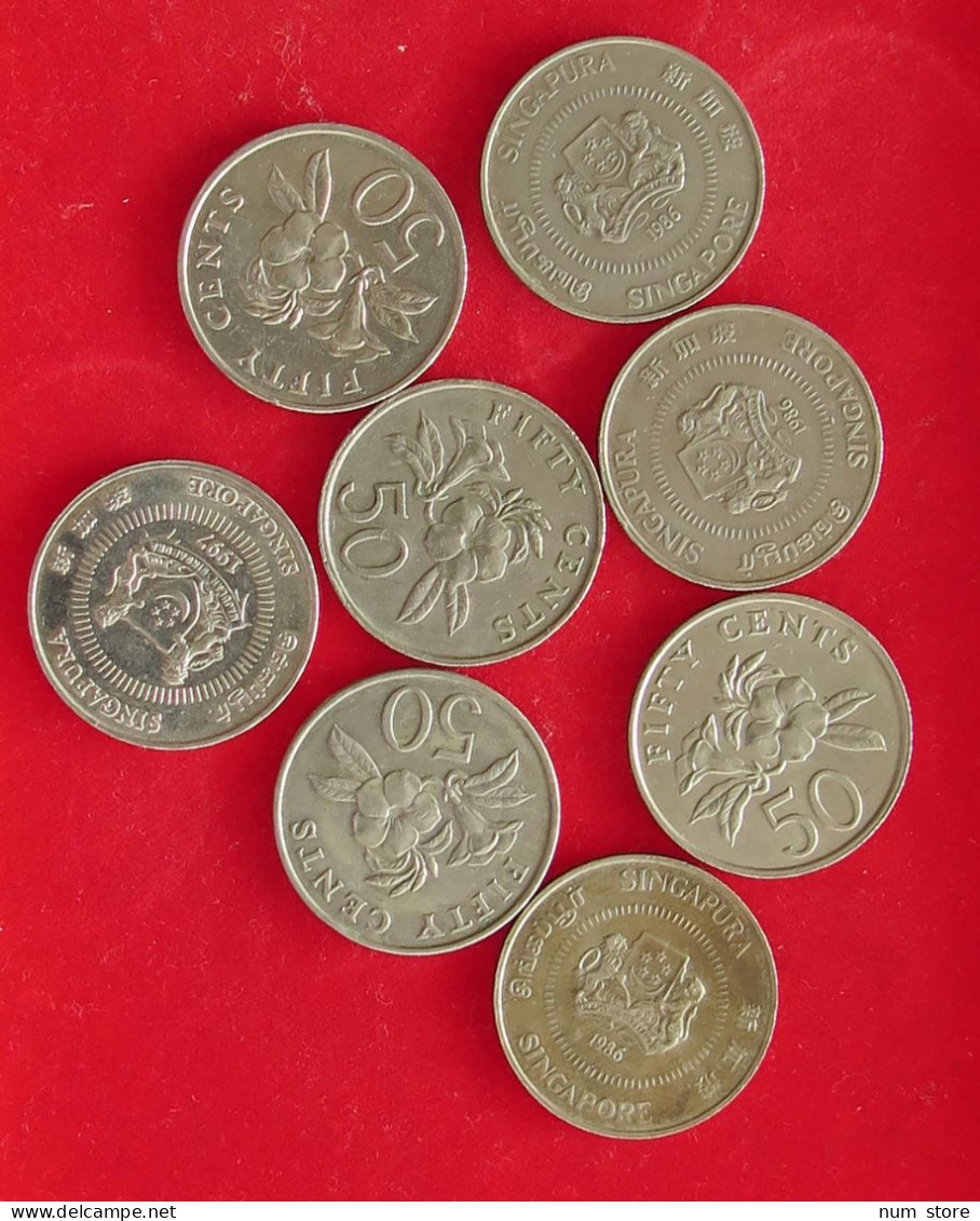 COLLECTION LOT SINGAPORE 50 CENTS 8PC 60G #xx40 1554 - Singapur