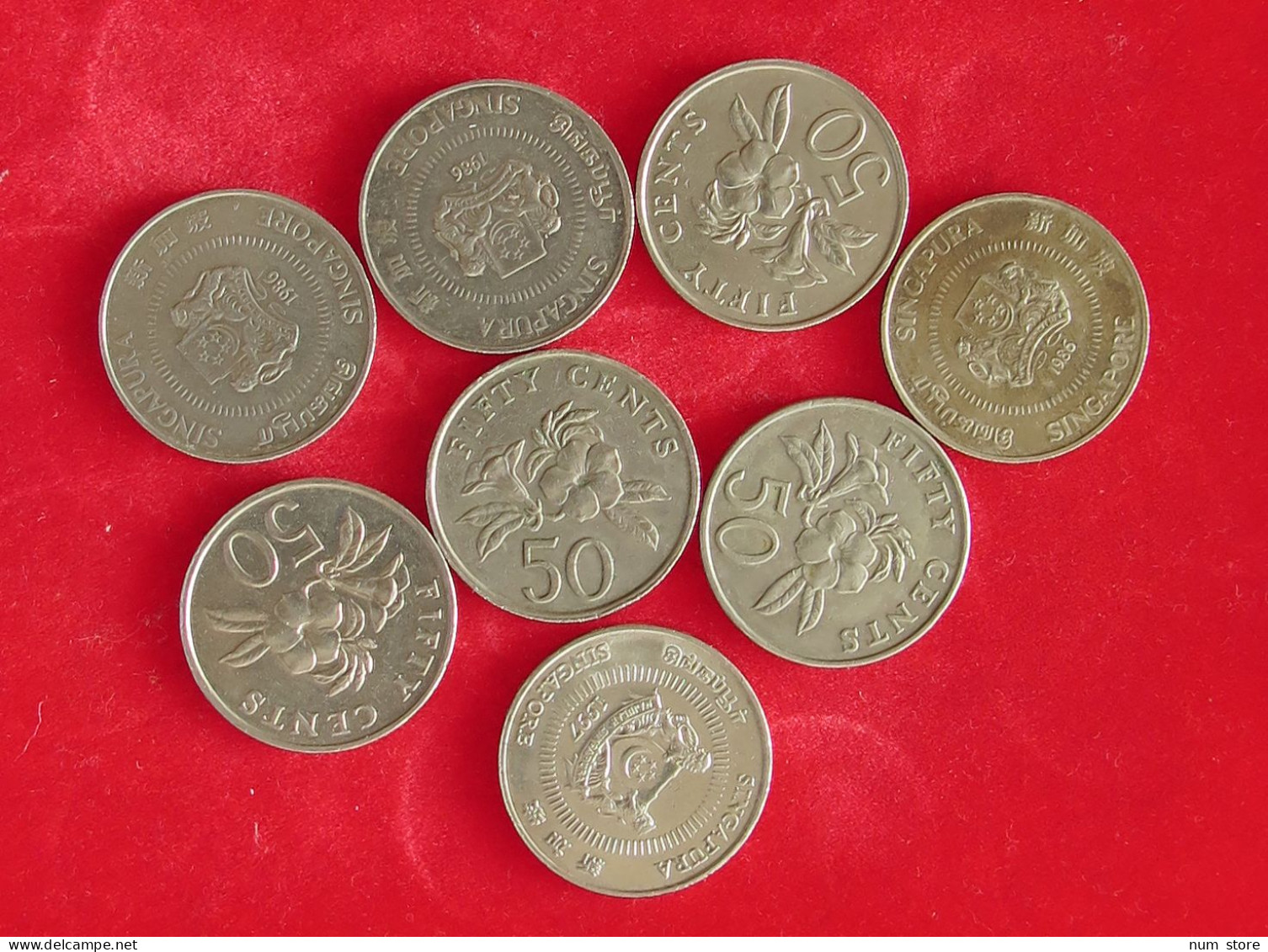 COLLECTION LOT SINGAPORE 50 CENTS 8PC 60G #xx40 1554 - Singapur