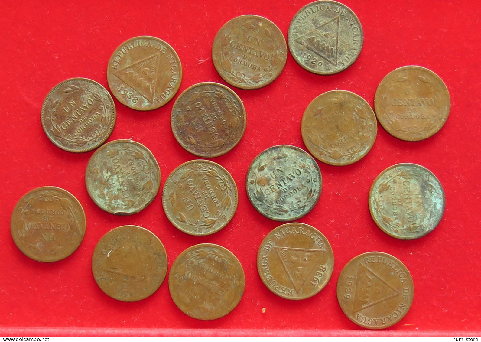 COLLECTION LOT NICARAGUA CENTAVO BEFORE 1945 16PC 61G #xx40 1424 - Nicaragua