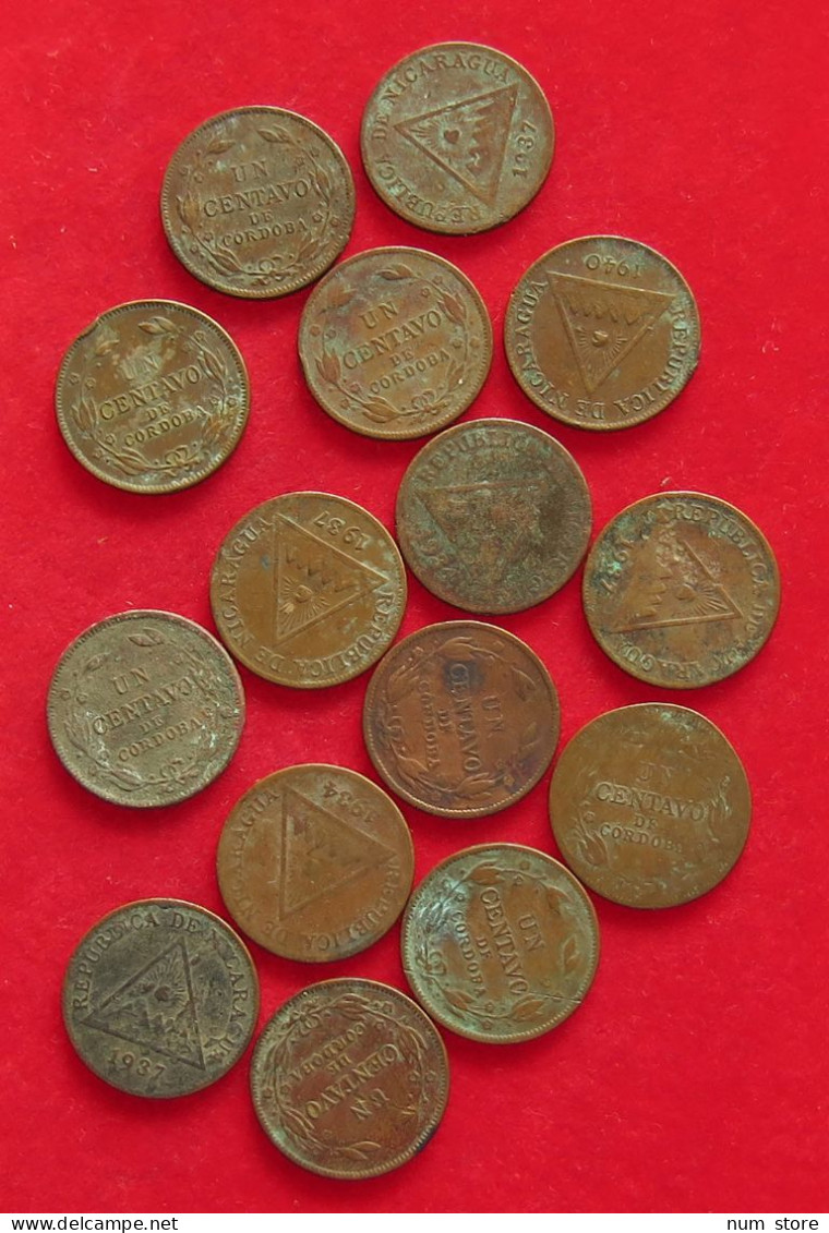 COLLECTION LOT NICARAGUA CENTAVO BEFORE 1945 15PC 59G #xx40 1427 - Nicaragua