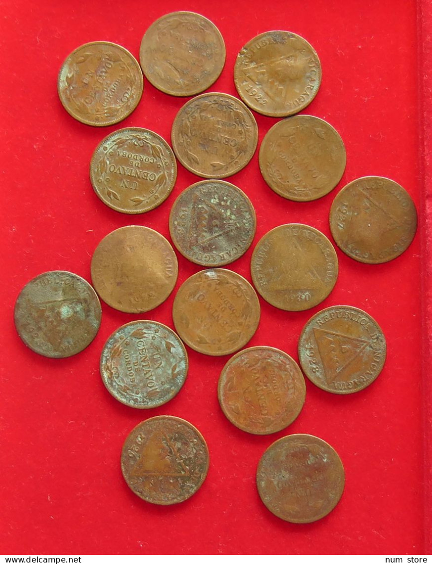 COLLECTION LOT NICARAGUA CENTAVO BEFORE 1945 17PC 65G #xx40 1426 - Nicaragua