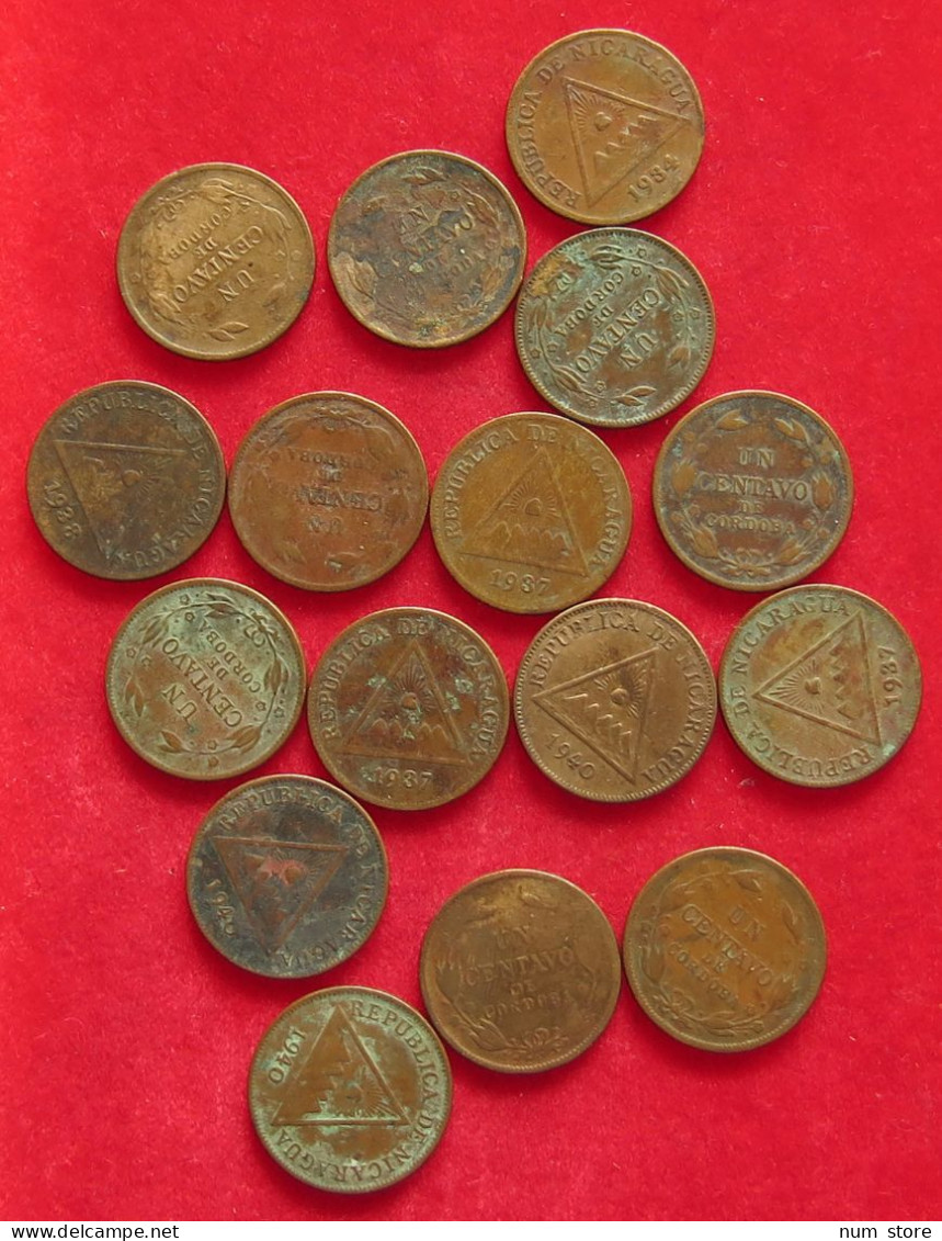 COLLECTION LOT NICARAGUA CENTAVO BEFORE 1945 16PC 63G #xx40 1428 - Nicaragua