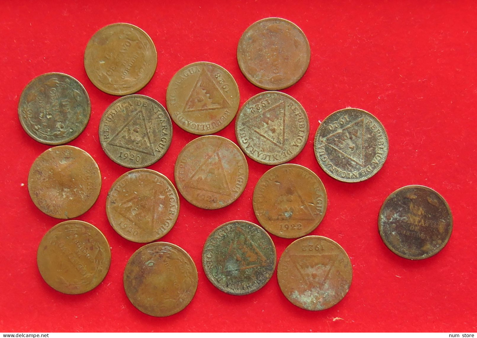 COLLECTION LOT NICARAGUA CENTAVO BEFORE 1945 16PC 60G #xx40 1425 - Nicaragua