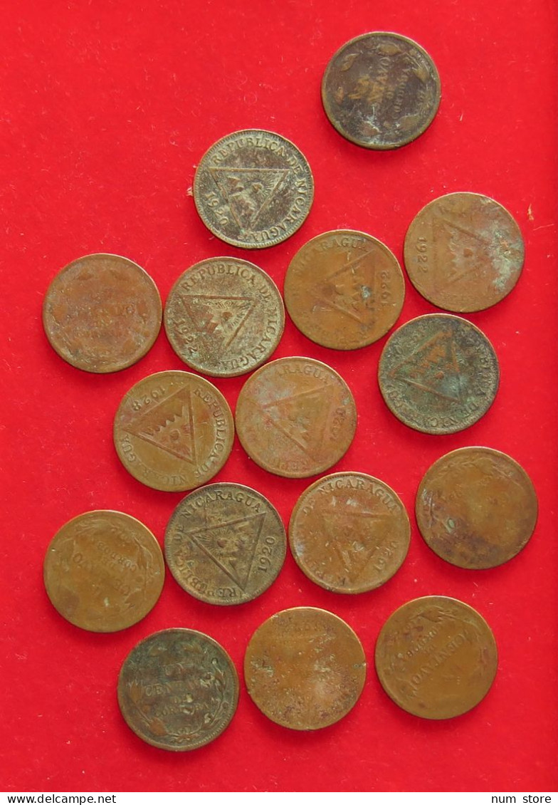 COLLECTION LOT NICARAGUA CENTAVO BEFORE 1945 16PC 60G #xx40 1425 - Nicaragua