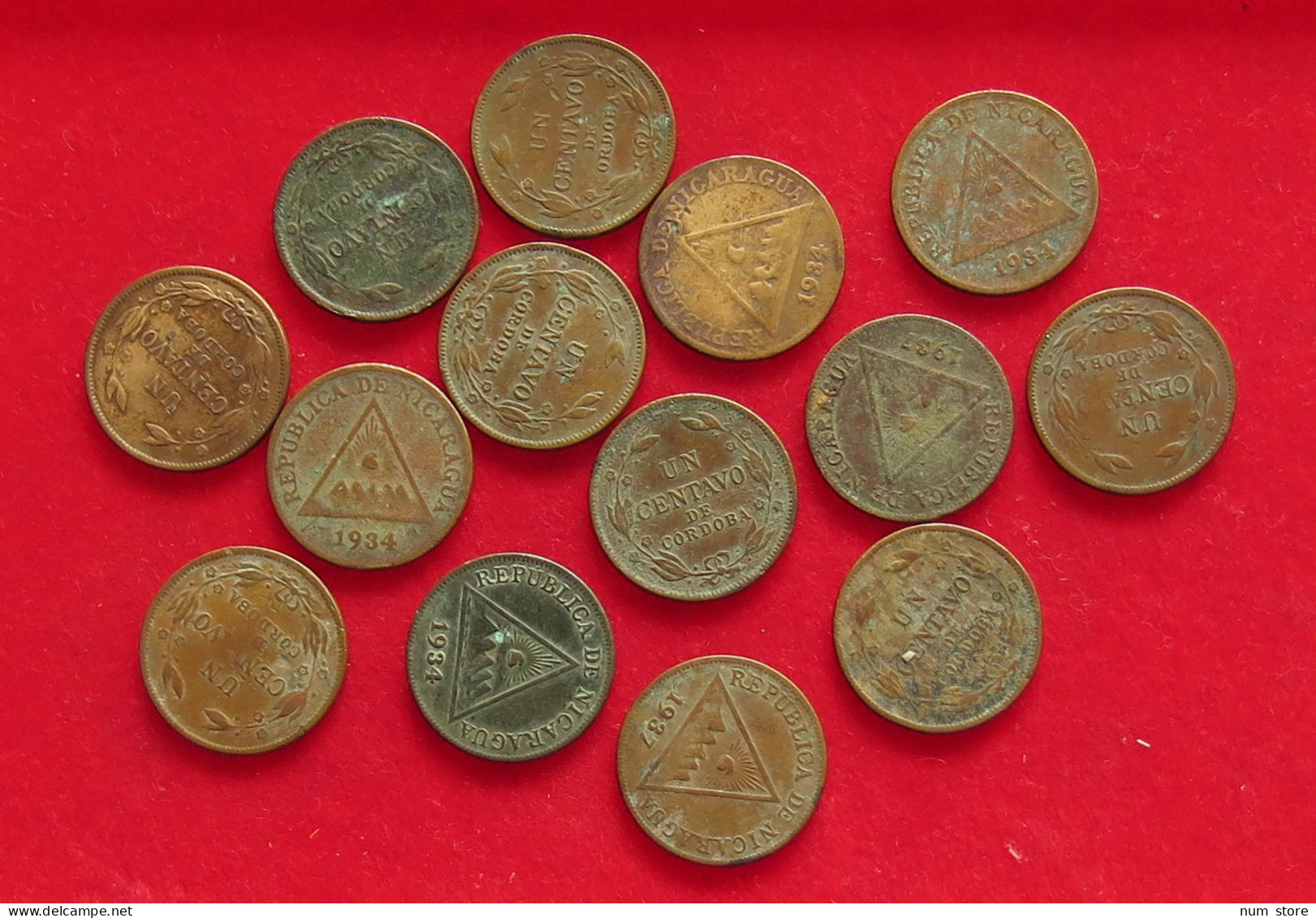 COLLECTION LOT NICARAGUA CENTAVO BEFORE 1945 14PC 56G #xx40 1429 - Nicaragua