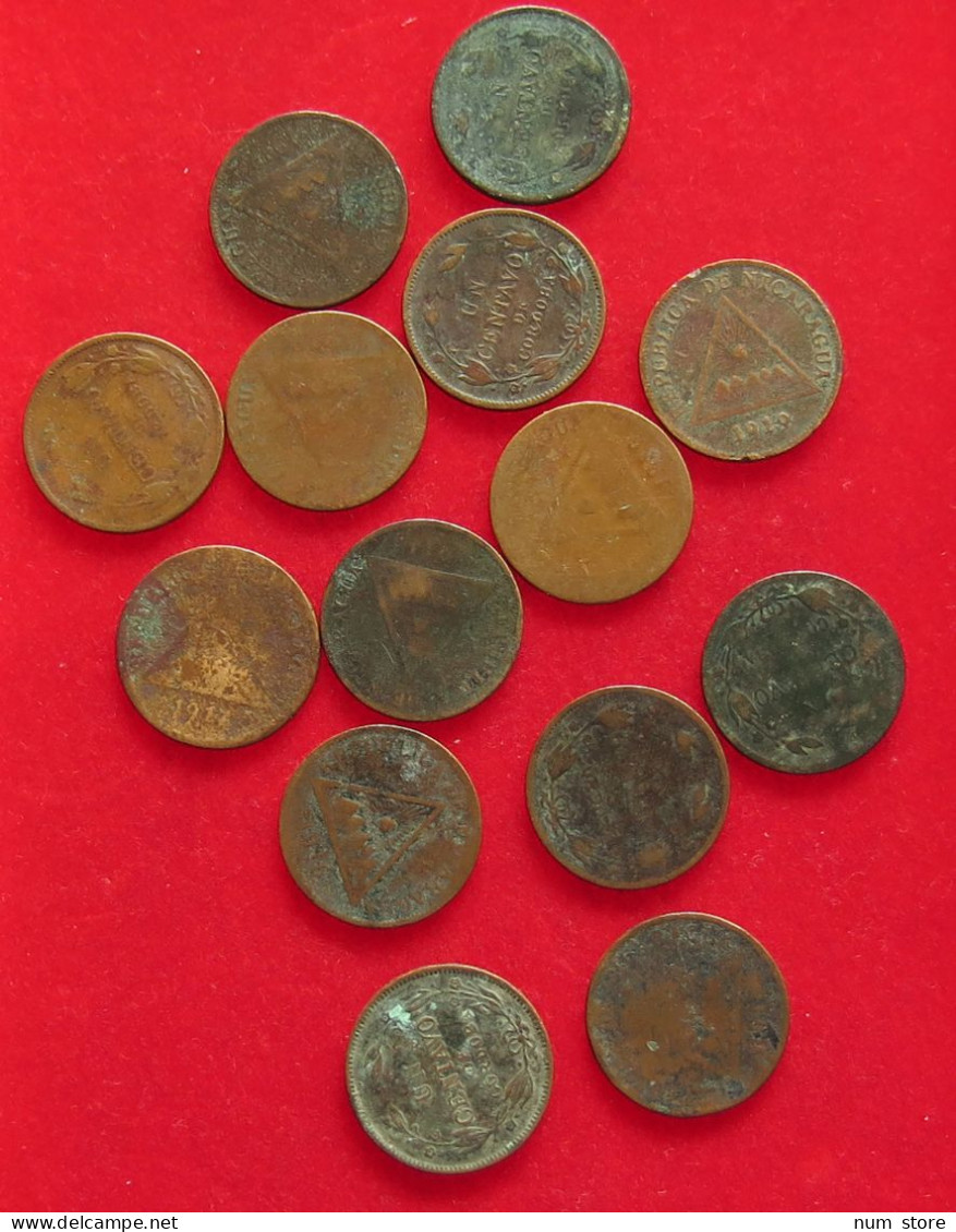 COLLECTION LOT NICARAGUA CENTAVO BEFORE 1945 14PC 53G #xx40 1430 - Nicaragua