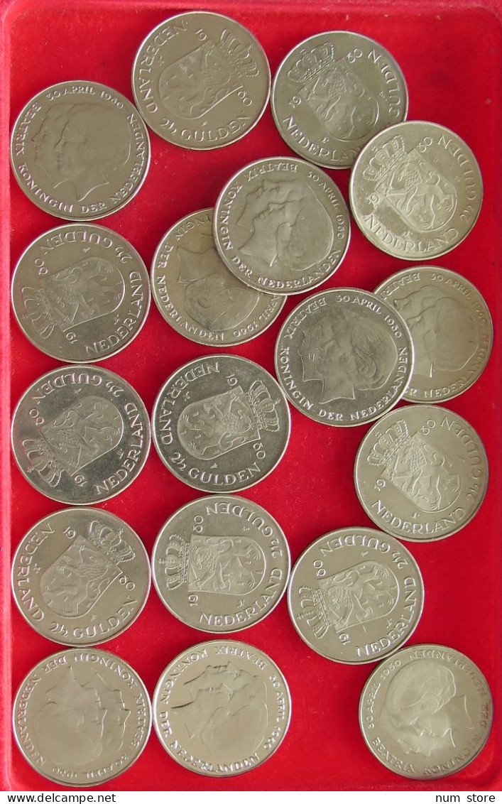 COLLECTION LOT NETHERLANDS 2 1/2 GULDEN 18PC 181G #xx40 1521 - Colecciones