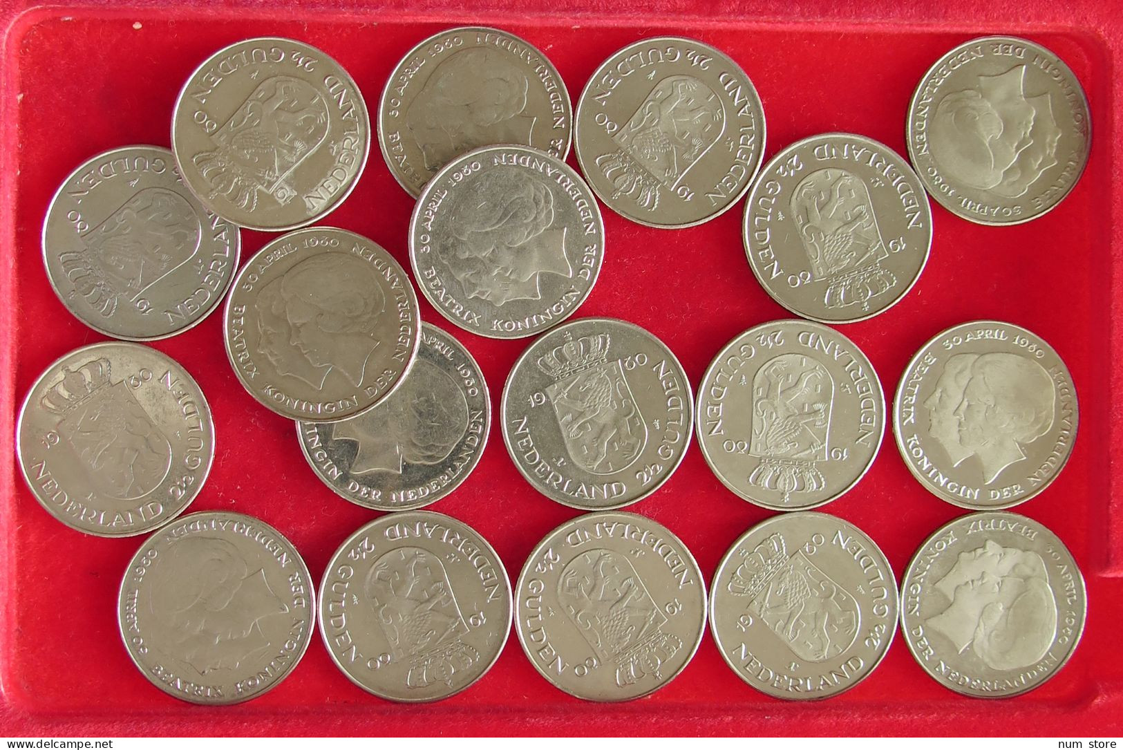 COLLECTION LOT NETHERLANDS 2 1/2 GULDEN 18PC 181G #xx40 1521 - Colecciones