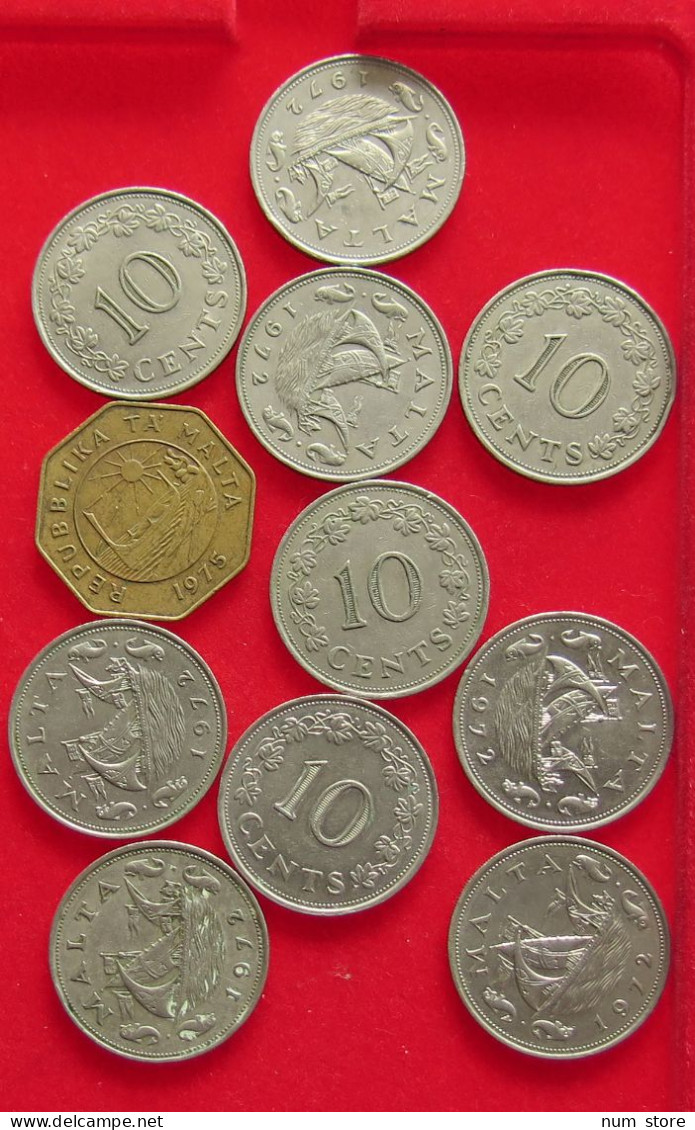 COLLECTION LOT MALTA 11PC 124G #xx40 1415 - Malta