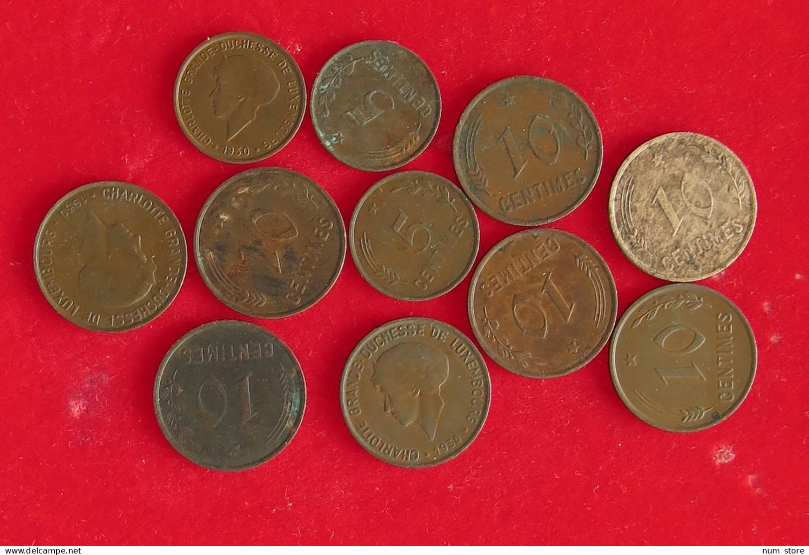 COLLECTION LOT LUXEMBOURG 5 10 CENTIMES 11PC 40G #xx40 1569 - Luxemburg