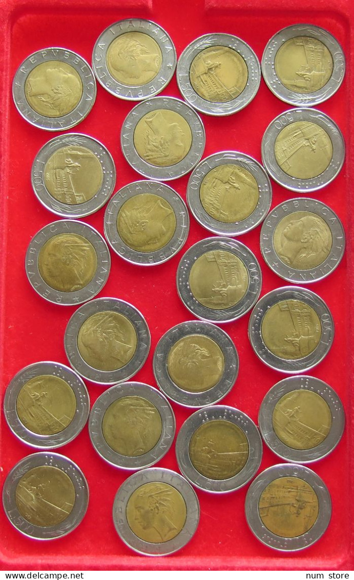 COLLECTION LOT ITALY 500 LIRE 22PC 150G #xx40 1252 - Collections
