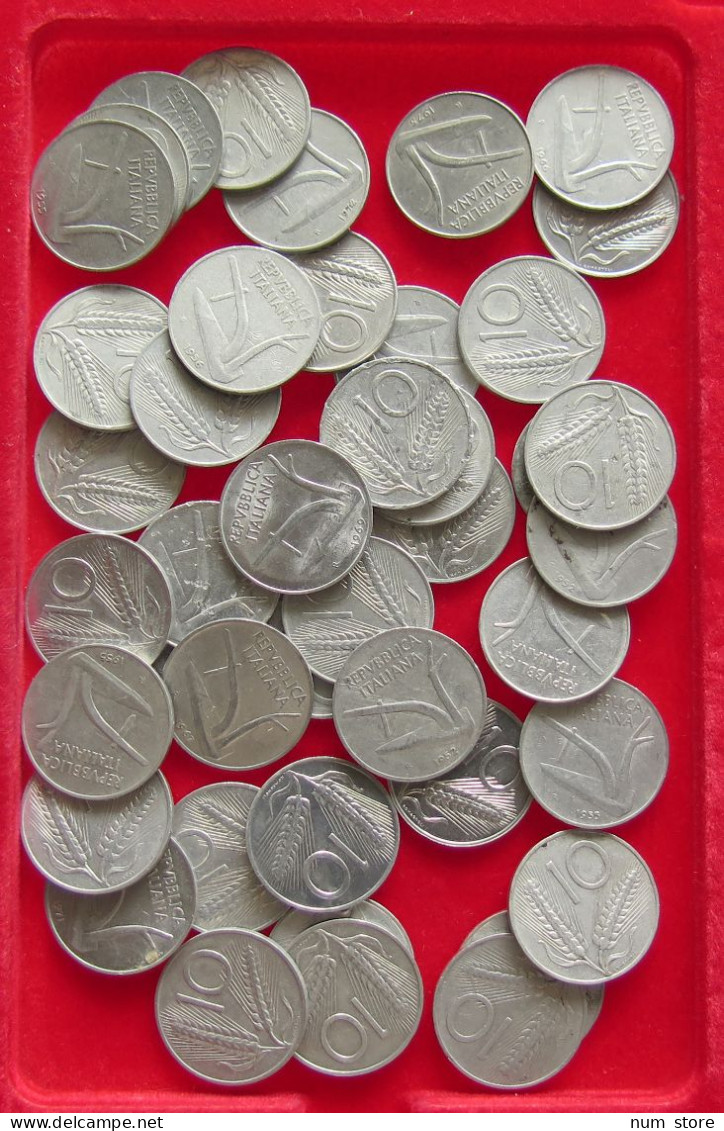 COLLECTION LOT ITALY 10 LIRE 43PC 70G #xx40 1376 - Collections