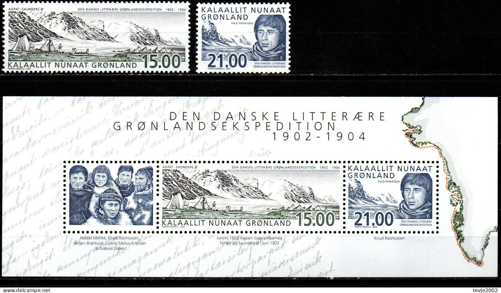 Grönland 2003 - Mi.Nr. 396 - 397 + Block 25 - Postfrisch MNH - Neufs