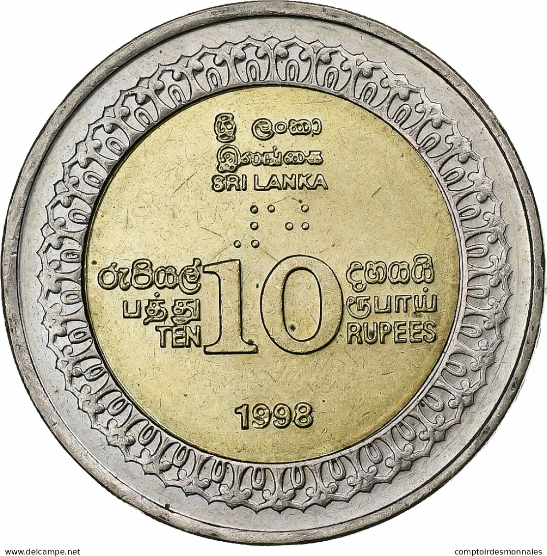 Sri Lanka, 10 Rupees, 1998, British Royal Mint, Bimétallique, SUP, KM:158 - Sri Lanka