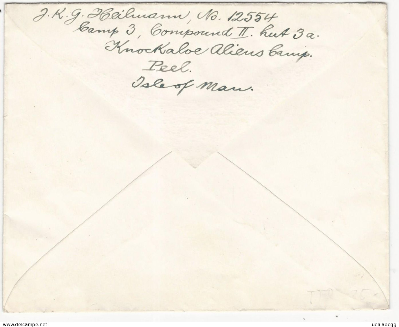 Prisoner Of War Letter WW1, Knockaloe Camp, Isle Od Man To London - Storia Postale