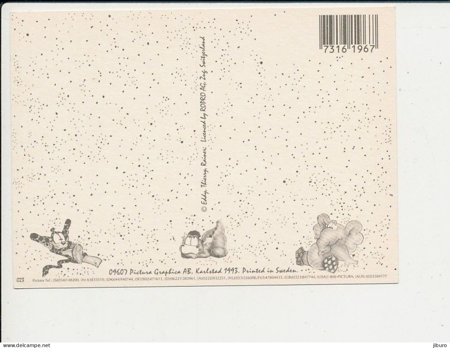 Carte Postale Marsupilami ?? Hikss Humour ( Editions Ropro AG 1993) CP-2/397 - Bandes Dessinées