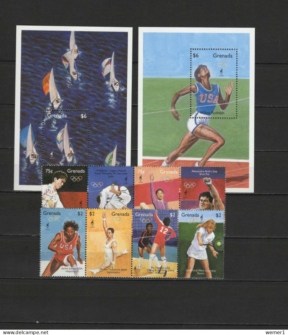 Grenada 1995 Olympic Games Atlanta, Sailing, Judo, Volleyball, Tennis Etc. Set Of 8 + 2 S/s MNH - Summer 1996: Atlanta